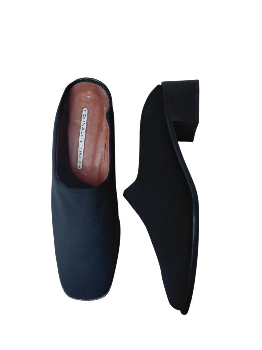 Donald J. Pliner Black Slip-On Low Block Heel Mule Size 8.5